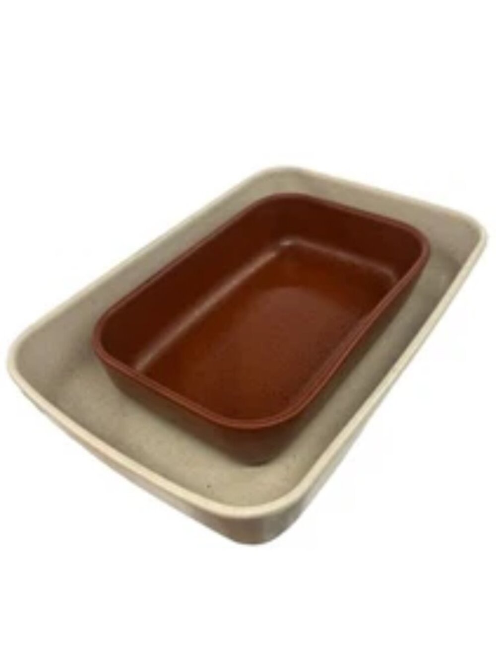 LYCKAD 106.079.51 Baking/serving dish, set of 2, light beige/red-brown